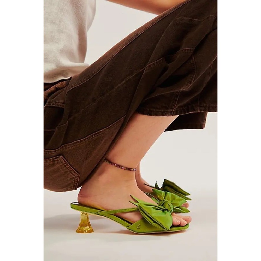 Circus Ny by Sam Edelman Natalina Bow Heel‎ Sandal Sz 7.5 Green